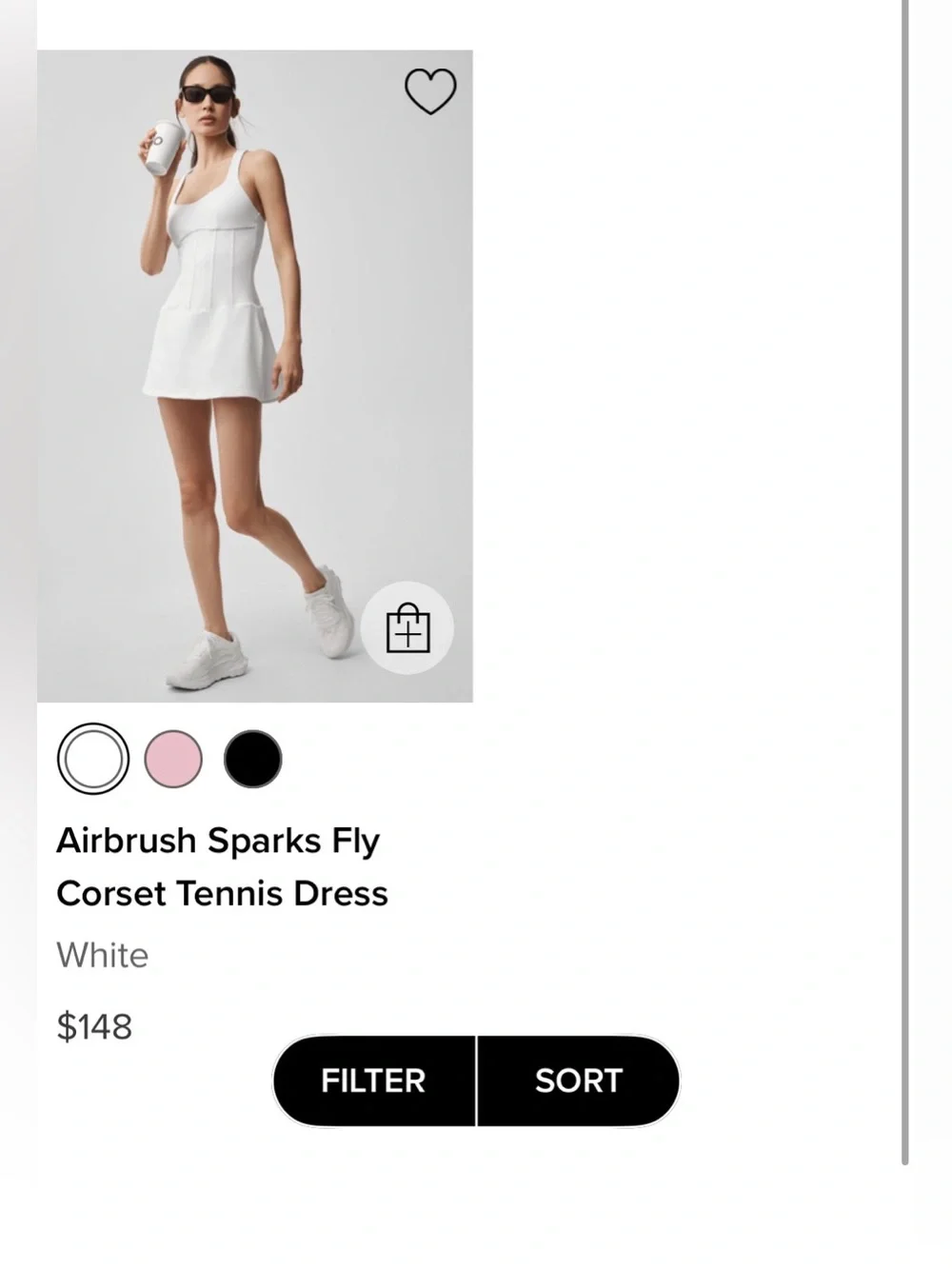 ALO Yoga Airbrush Corset Tennis Dress in White